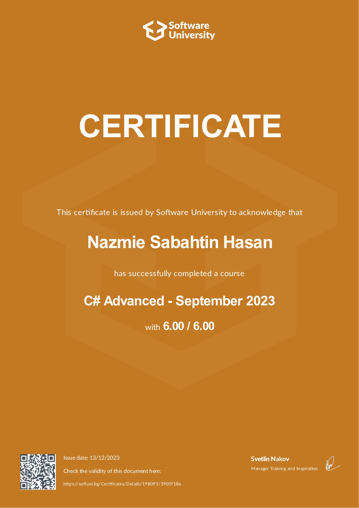 certificate