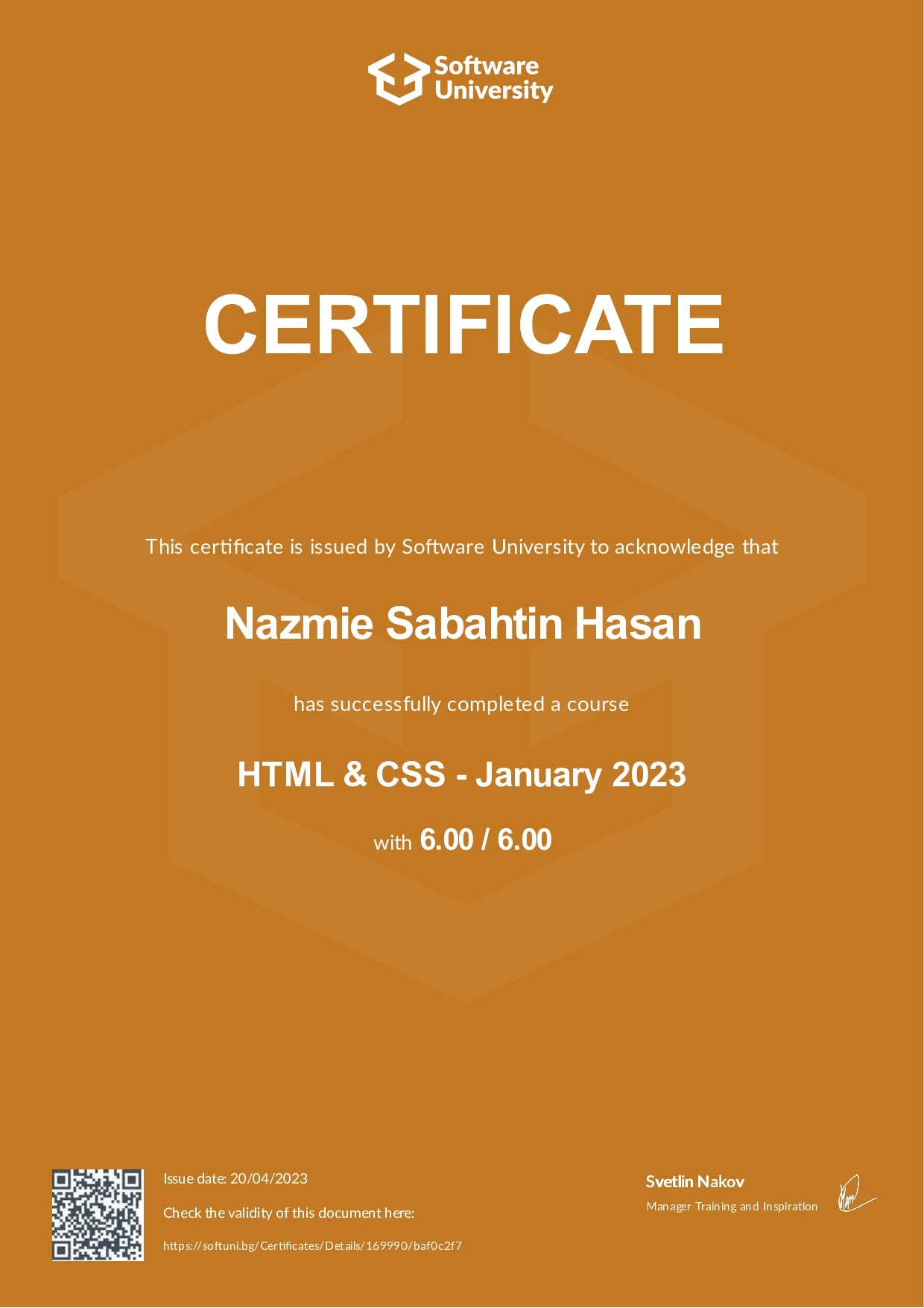 certificate